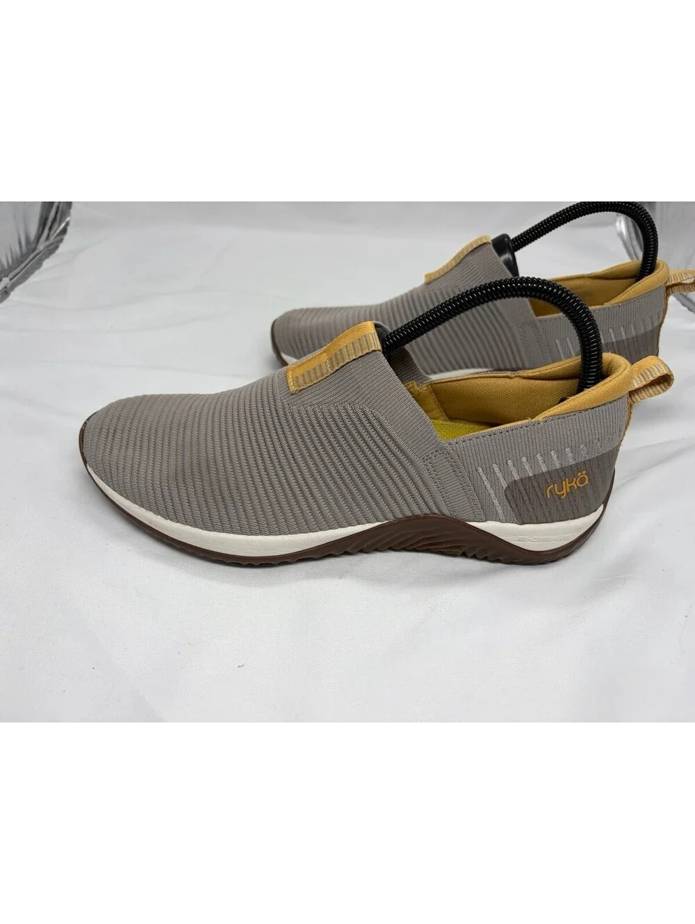 Ryka Echo Knit Slip On Sneakers Comfort Gray Fabric Slip on Womens Size 9.5 M